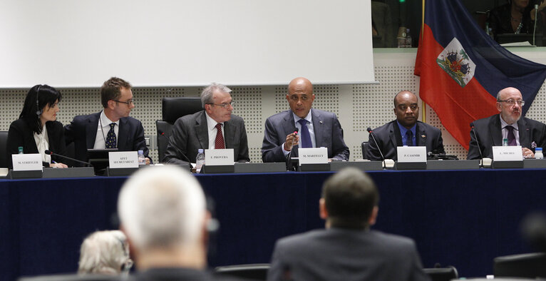 Fotografija 3: Committee on Foreign Affairs - AFET Committee meeting.  Exchange of views with the president of the republic of Haiti