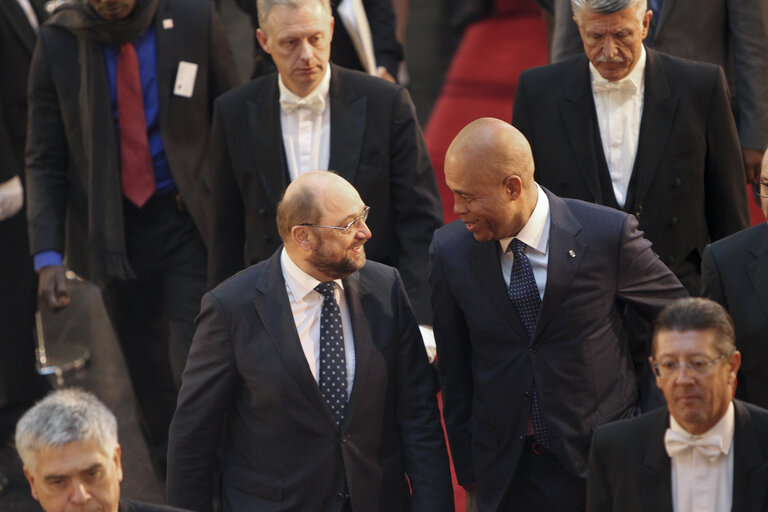 Foto 5: Official visit of  Michel joseph MARTELLY with EP President  Martin SCHULZ