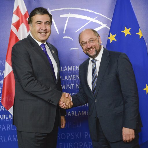 Fotagrafa 12: Martin SCHULZ - EP President meets with Mikheil SAAKASHVILI, president of Georgia, followed by a press point