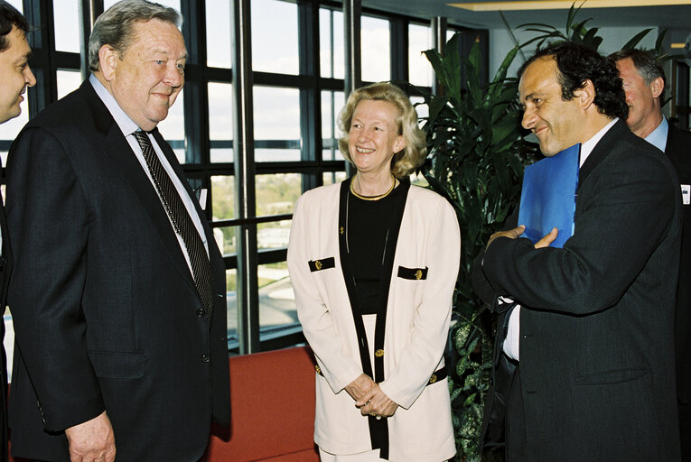 EP President meets with leaders of the UEFA after a round table on football in Strasbourg