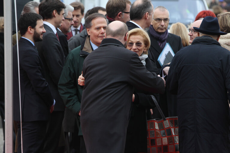 Official visit of Giorgio NAPOLITANO - President of the Republic of Italy at the European Parliament in Strasbourg - Flag Ceremony