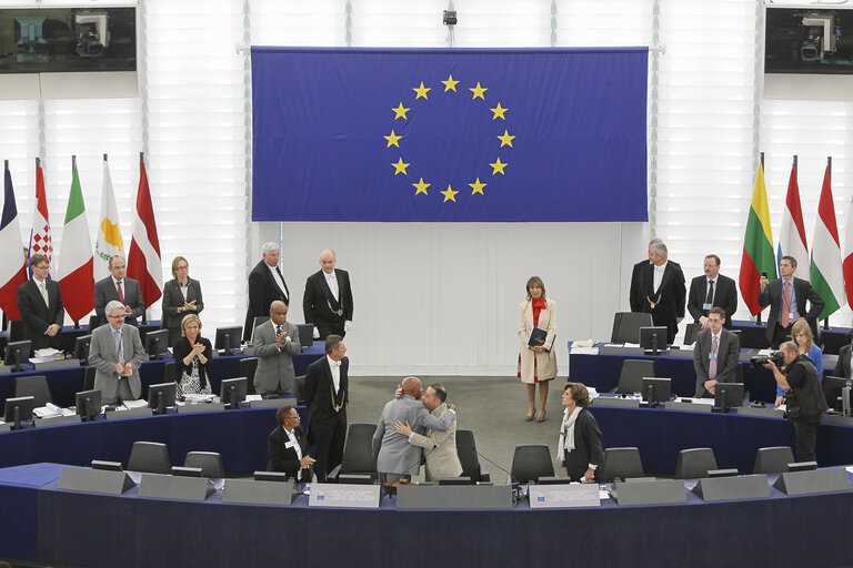 Fotó 3: SAKHAROV prize ceremony. SAKHAROV prize laureates 2010 Guillermo FARINAS