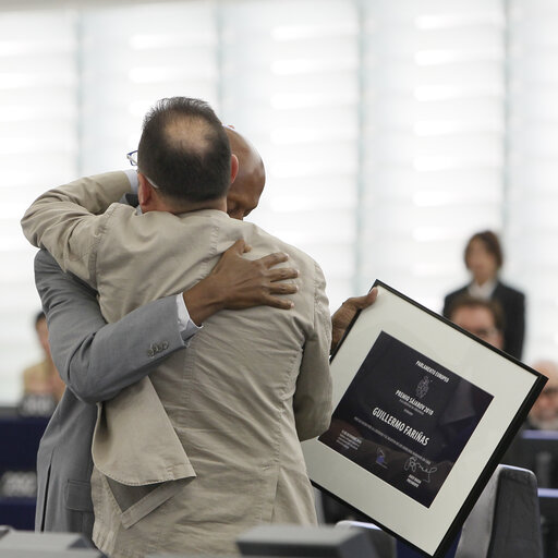 Fotagrafa 22: SAKHAROV prize ceremony. SAKHAROV prize laureates 2010 Guillermo FARINAS