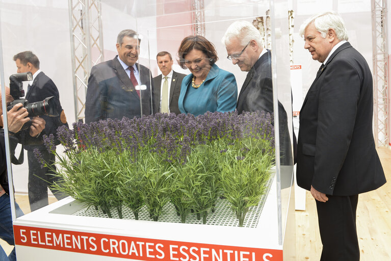 Opening ceremony of the 'Be CROative' exhibition on the esplanade at the European Parliament in Brussels