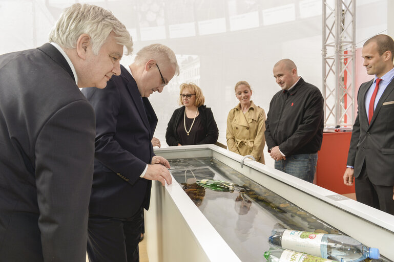 Opening ceremony of the 'Be CROative' exhibition on the esplanade at the European Parliament in Brussels