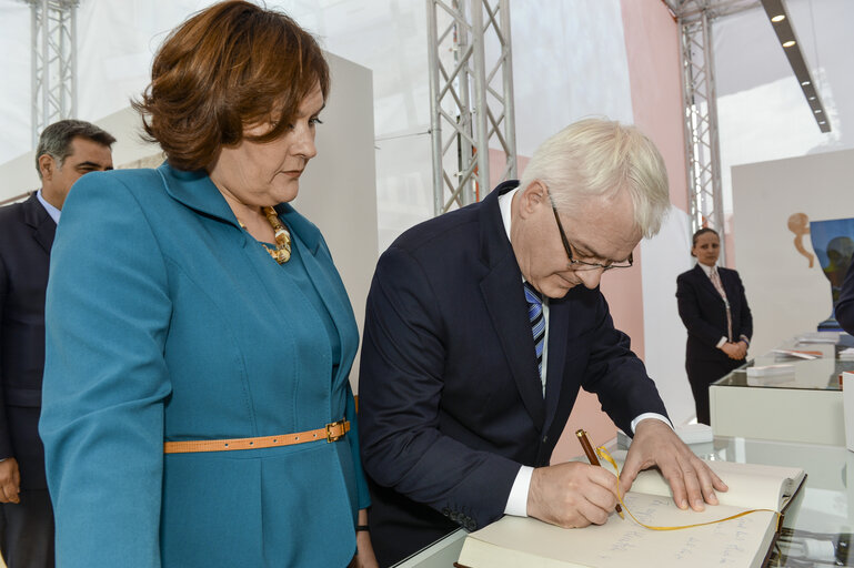 Opening ceremony of the 'Be CROative' exhibition on the esplanade at the European Parliament in Brussels