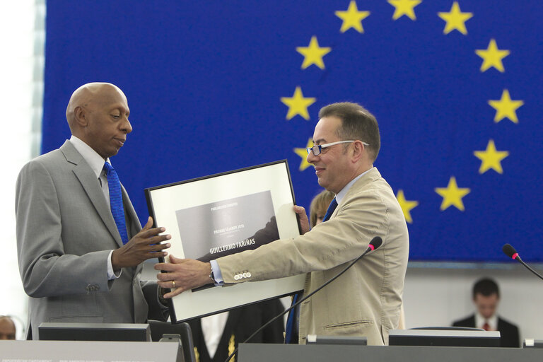 Nuotrauka 26: SAKHAROV prize ceremony. SAKHAROV prize laureates 2010 Guillermo FARINAS