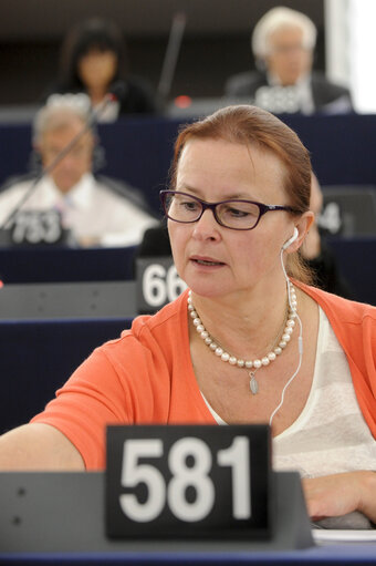 Photo 4 : MEP Danuta JAZOWIECKA in the hemicycle during plenary session week 24 2013