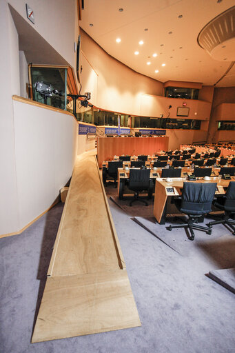 Disabled facilities inside the European Parliament in Brussels