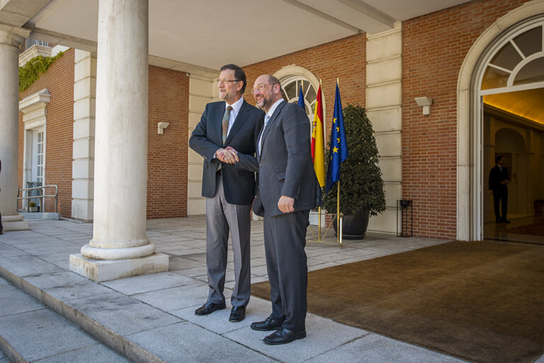 Fotogrāfija 13: Martin SCHULZ - EP President meets with Spanish Prime Minister Mariano RAJOY in Madrid