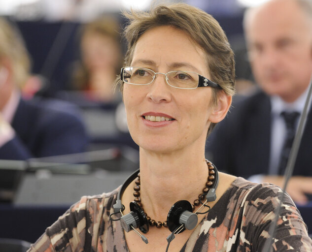 Photo 2 : MEP Sari ESSAYAH votes in plenary session