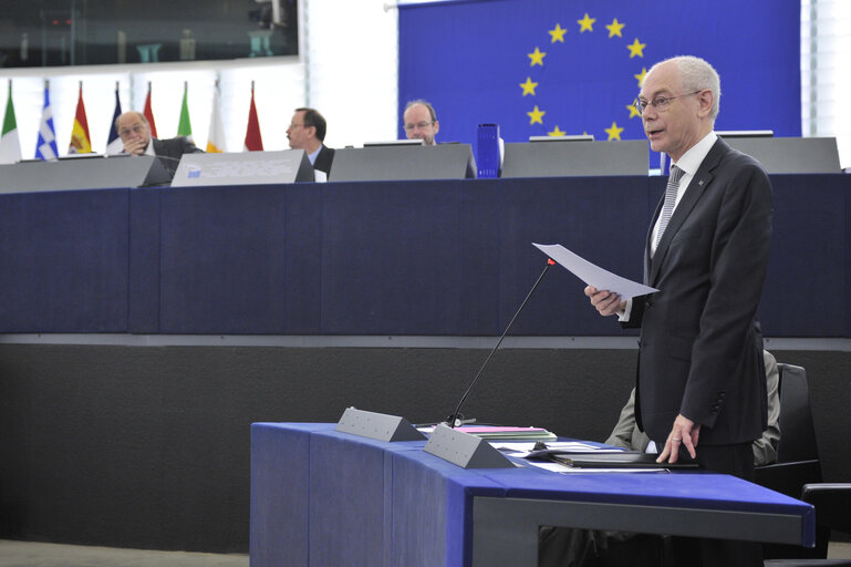 Photo 4 : Report by the President of the European Council to the Parliament in Strasbourg.