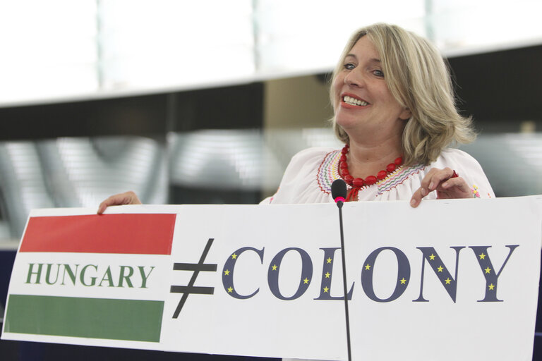 Снимка 6: Krisztina MORVAI in plenary session in Strasbourg