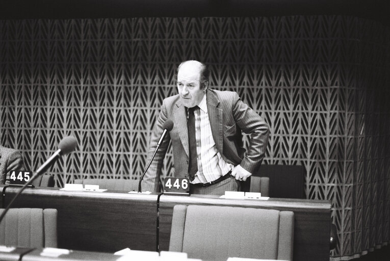 The MEP Neil BLANEY during a session in Strasbourg on May 1980.