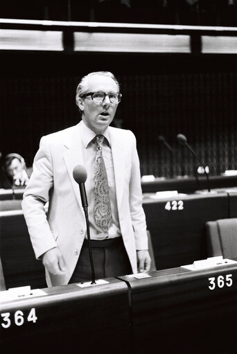 The MEP James PROVAN during a session in Strasbourg on May 1980.