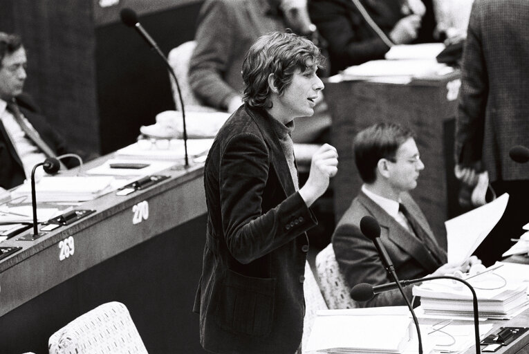 The MEP Fritz GAUTIER during a session in Luxembourg in February 1981.