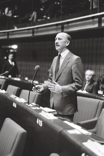 The MEP Vincent ANSQUER during a session in Strasbourg in March 1980.