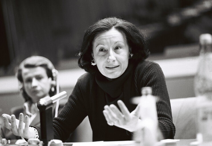 Fotografi 35: The MEP Vera SQUARCIALUPI during a session in February 1981.