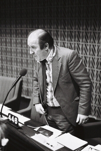 The MEP Neil BLANEY during a session in Strasbourg on May 1980.