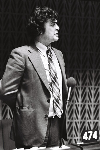 The MEP Michael J. WELSH during a session in Strasbourg in April 1980.