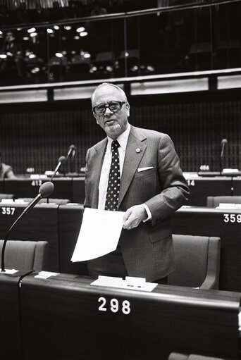 The MEP Kai NYBORG during a session in Strasbourg in January 1980.