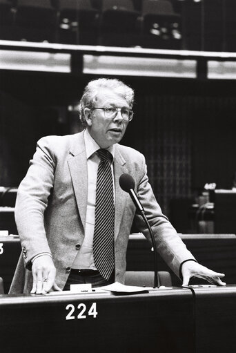 The MEP Charles JOSSELIN during a session in Strasbourg in April 1980.