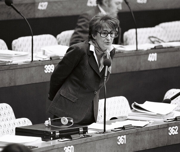 The MEP Yvette ROUDY during a session in February 1981.