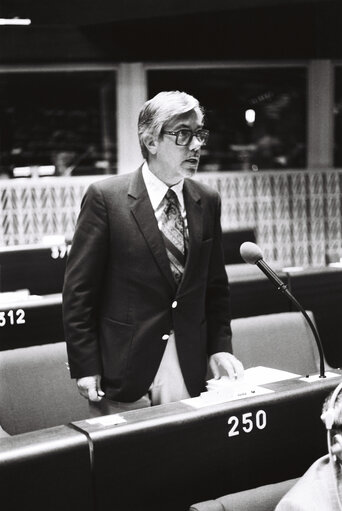 The MEP Niels Jorgen HAAGERUP during a session in Strasbourg on May 1980.