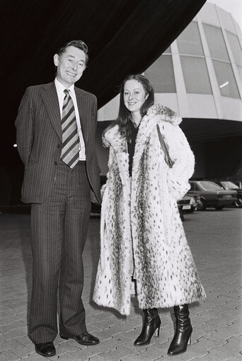 Photo 7 : The MEP Alan R. TYRRELL in front of the European Parliament in Strasbourg in December 1979.