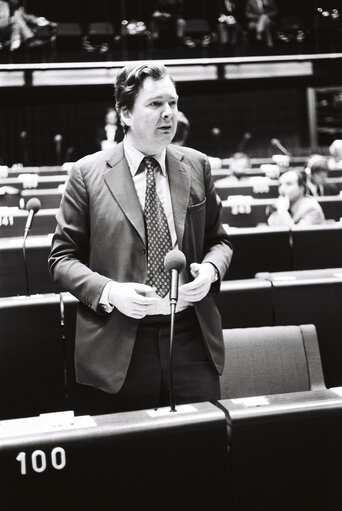 The MEP t he Lord BETHELL during a session in Strasbourg on May 1980.