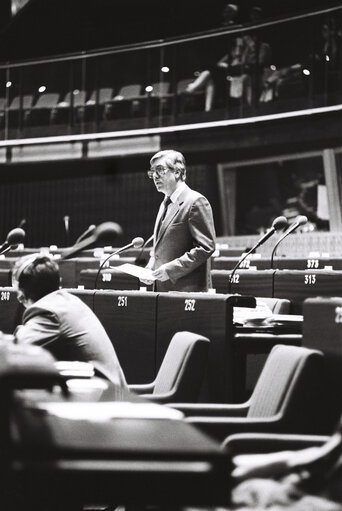 The MEP Niels Jorgen HAAGERUP during a session in Strasbourg on April 1980.