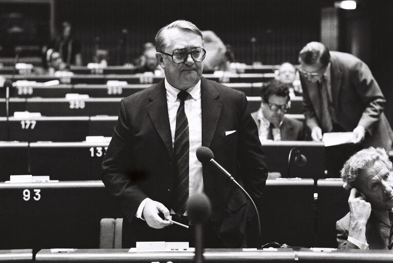 The MEP Heinrich AIGNER during a session in Strasbourg in May 1980.