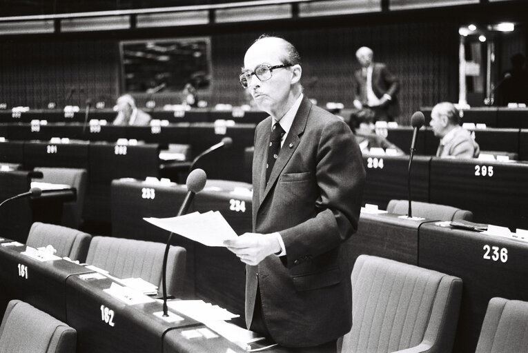 The MEP OTTO HABSBURG during a session in Strasbourg on May 1980.