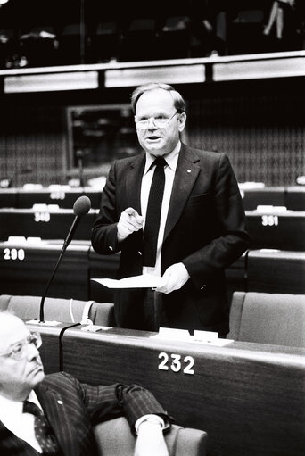 The MEP Horst LANGES during a session in Strasbourg on May 1980.