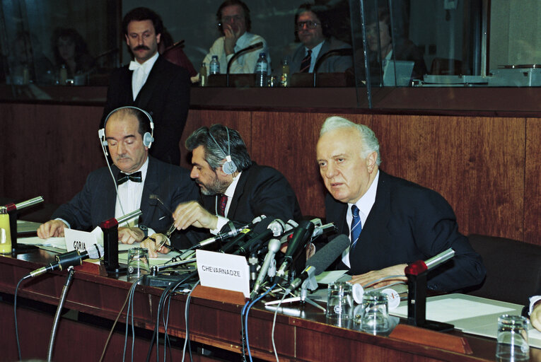 Minister of Foreign Affairs of the Soviet Union visits the European Parliament in Brussels