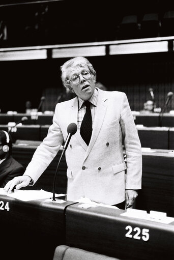 The MEP Charles JOSSELIN during a session in Strasbourg on May 1980.