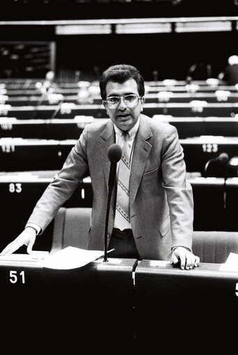 The MEP Marcel COLLA during a session in Strasbourg on May 1980.