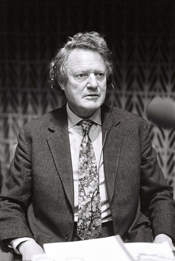 The MEP Sir Peter B.R. VANNECK during a session in Strasbourg in May 1981.