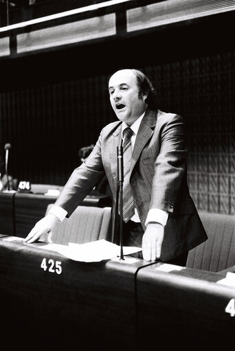 The MEP John Mark TAYLOR during a session in Strasbourg on May 1980.