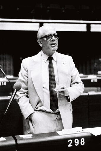 The MEP Kai NYBORG during a session in Strasbourg on May 1980.