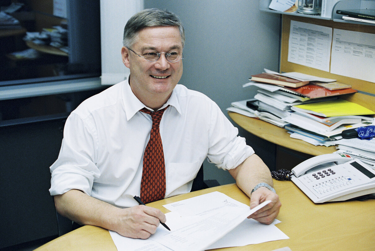 Portrait of MEP Hans KRONBERGER at the European Parliament in Brussels