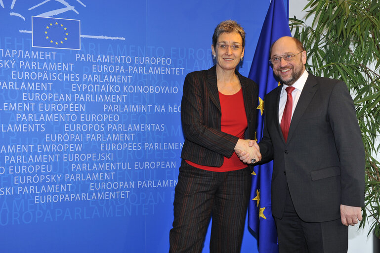 Martin SCHULZ EP President meets with MEP Ulrike LUNACEK