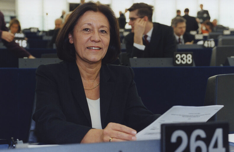 Fotó 1: Ewa KLAMT at the EP in Strasbourg.