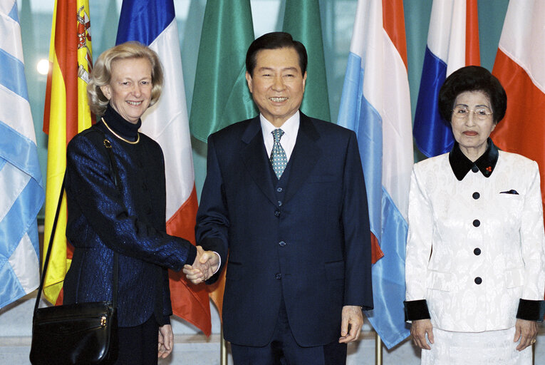 Visit of the President of South Korea to the EP in Strasbourg.