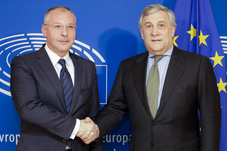 Fotografia 1: Antonio TAJANI - EP President meets with Sergei STANISHEV