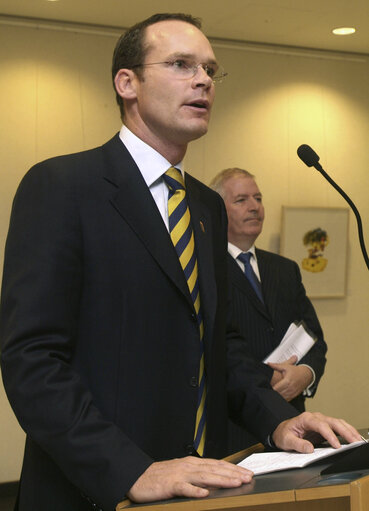 Simon COVENEY at the EP in Brussels