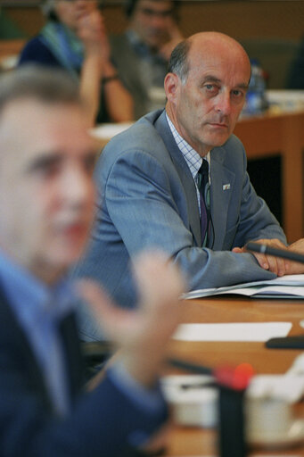 Sepp KUSSTATSCHER in a meeting at the EP in Brussels.