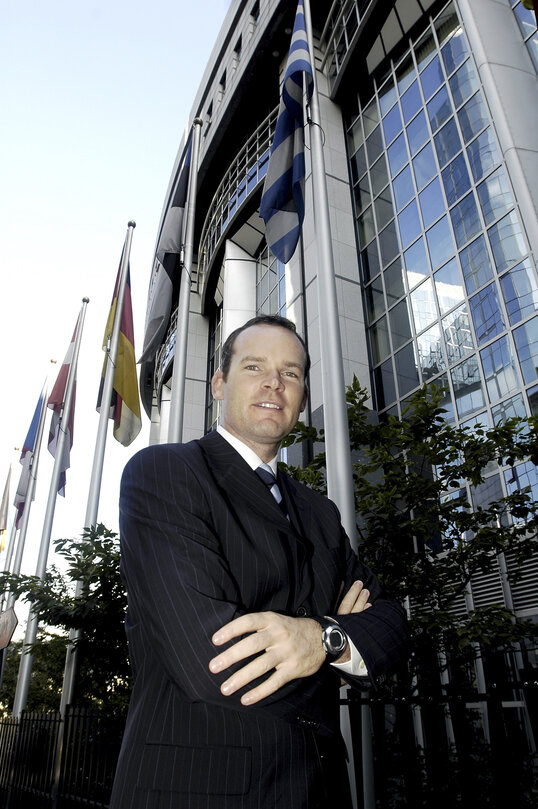 Simon COVENEY at the EP in Brussels.