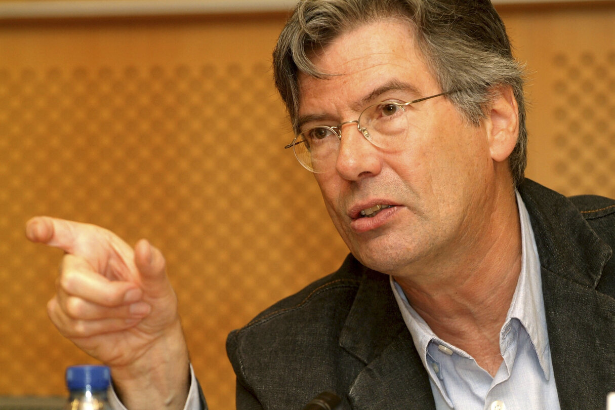 Pierre JONCKHEER in a meeting at the EP in Brussels