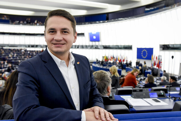 Emilian PAVEL in plenary session Week 50 2017 in Strasbourg